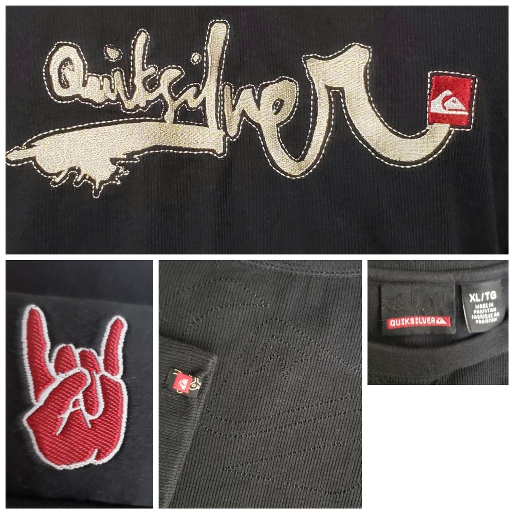 Quicksilver Mens Top Chunky Sweater Embroidered - Picture 2 of 8